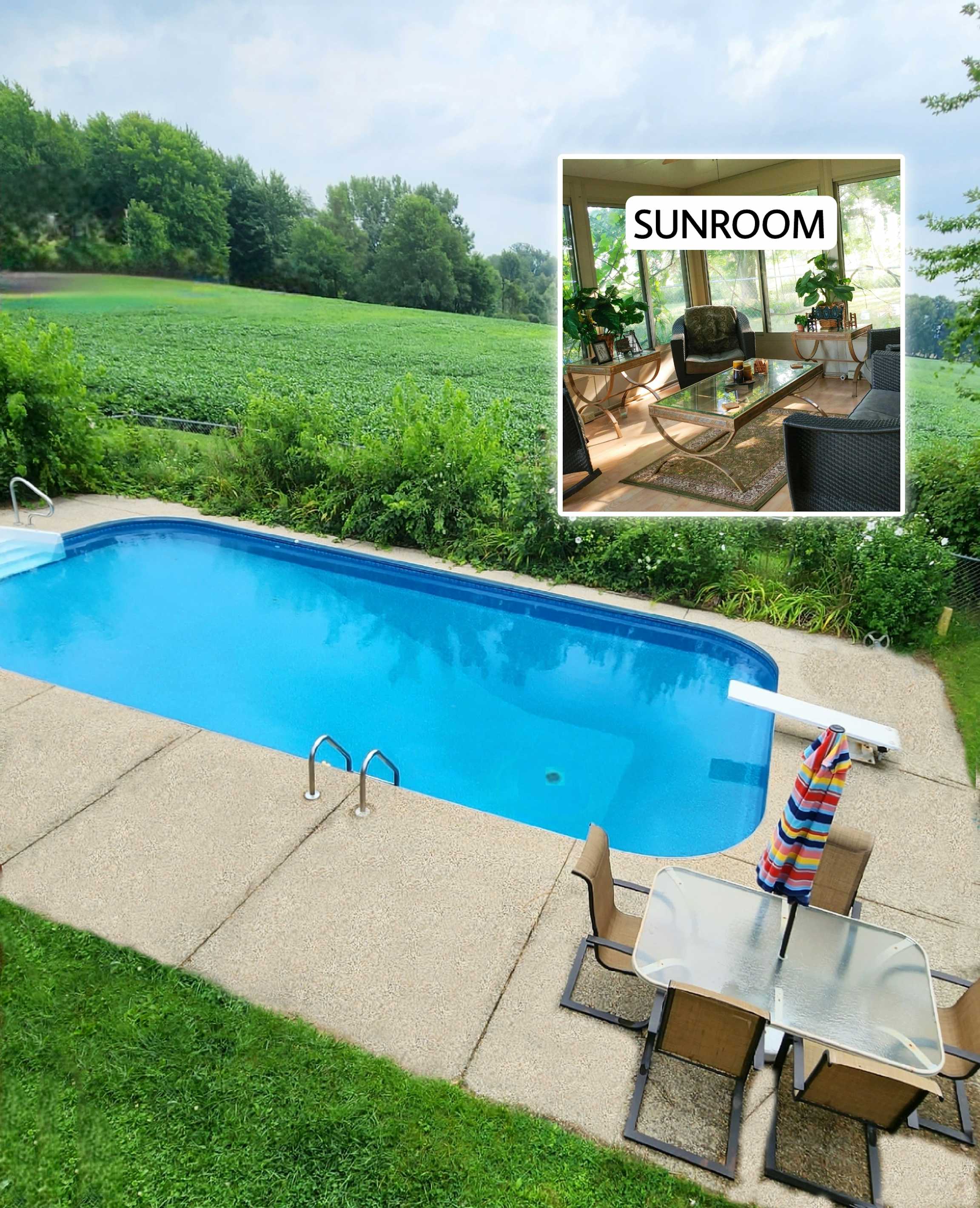 Big Inground Pool w/Sunroom & Bathroom! - Private Pool in Allegan - Swimply