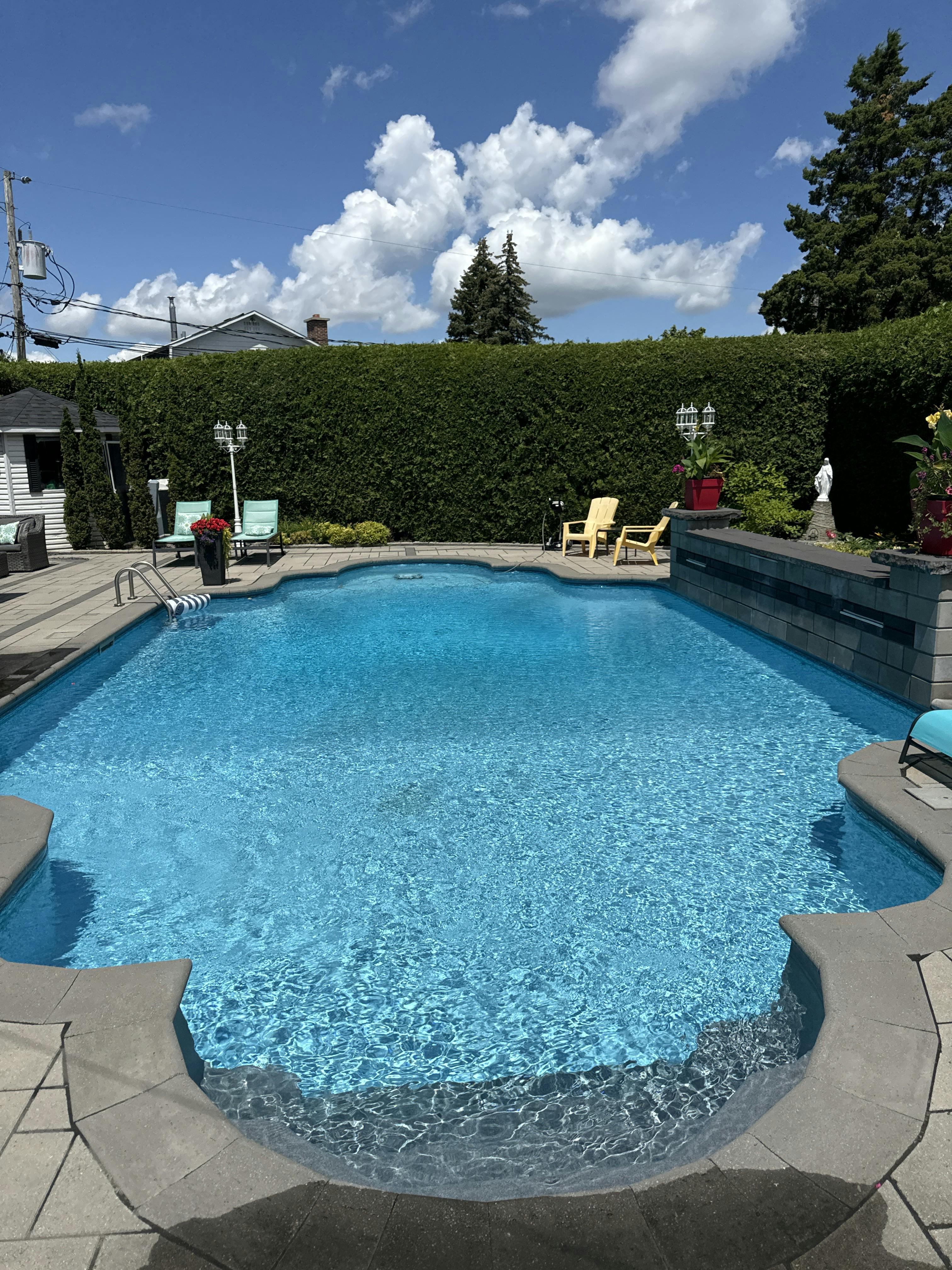 Roman Style Pool 44’x28’ With 3 Water Fall - Private Pool in Laval ...