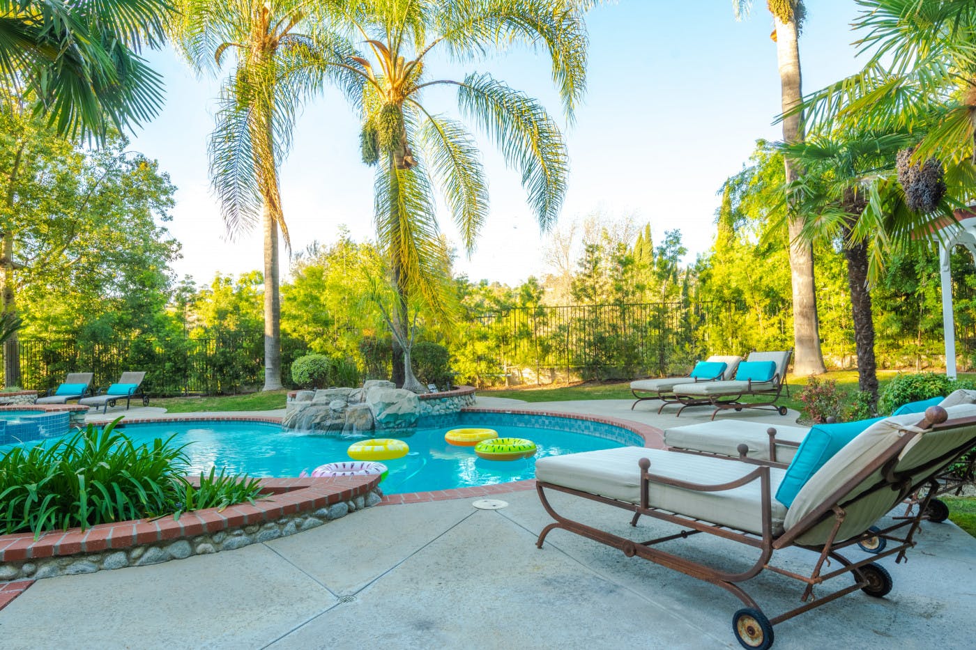 USA: Swimming pool, drinks and palm trees in Jacksonville