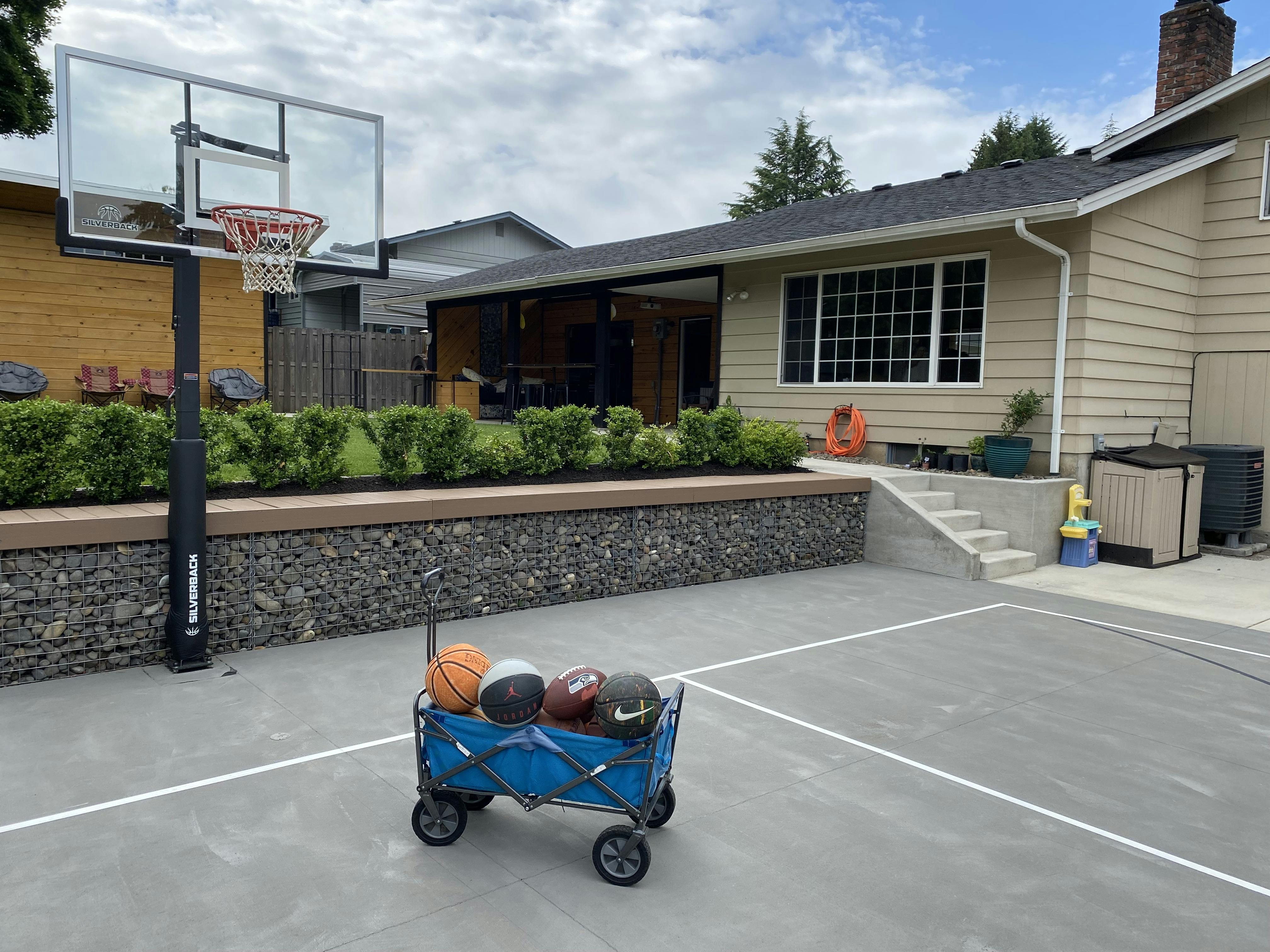 Boise State University Alternating Basketball Court Custom Cornhole Boards