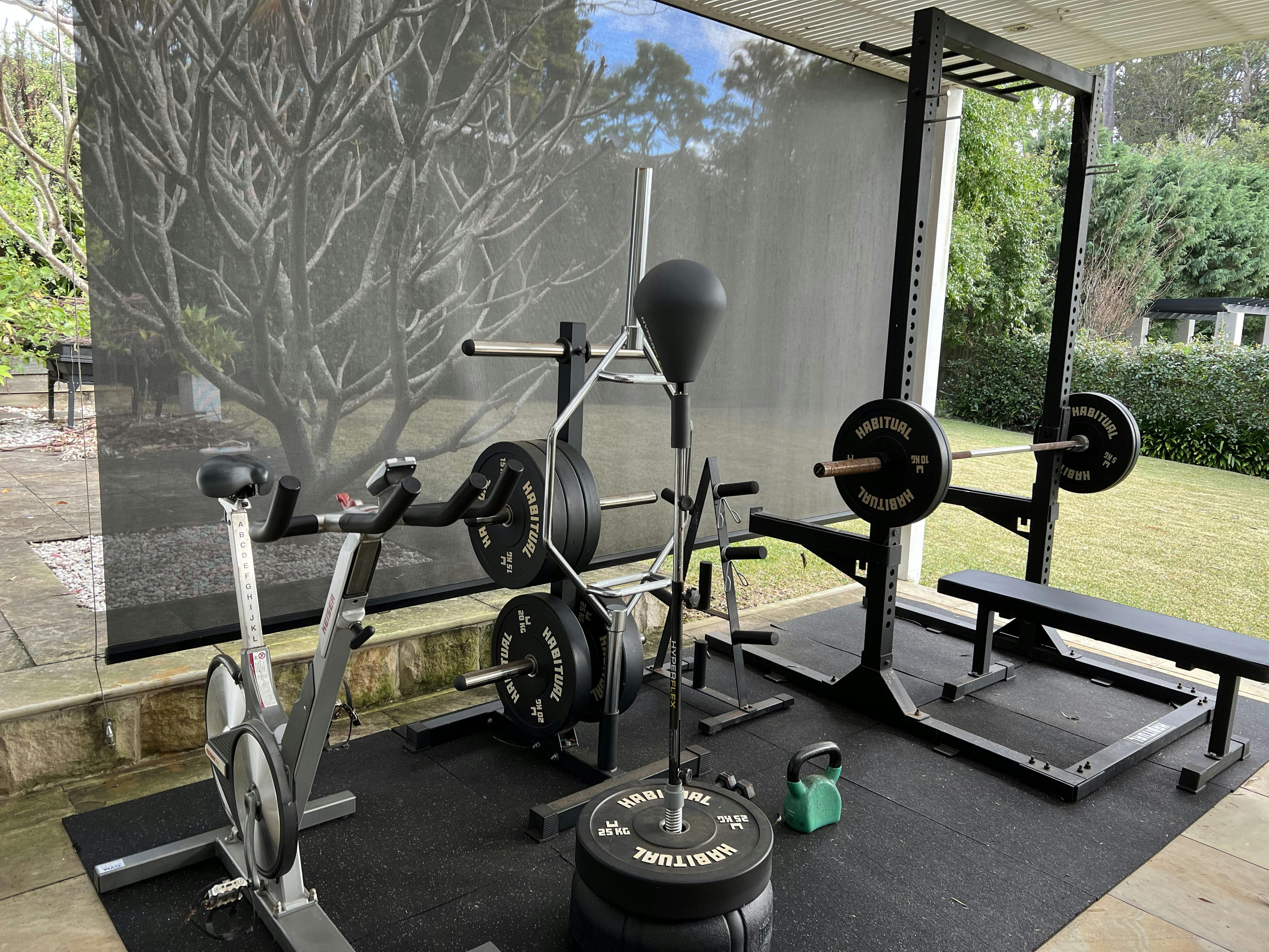 Indoor/Outdoor Gym - with stationary bike - Private Home Gym for Rent ...